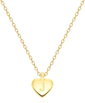 Unique Personalized Gifts for Her, Initial Necklaces for Women Girls, Letter Engraved Heart Necklace, Minimalism Style Jewelry for Everyday Wear
