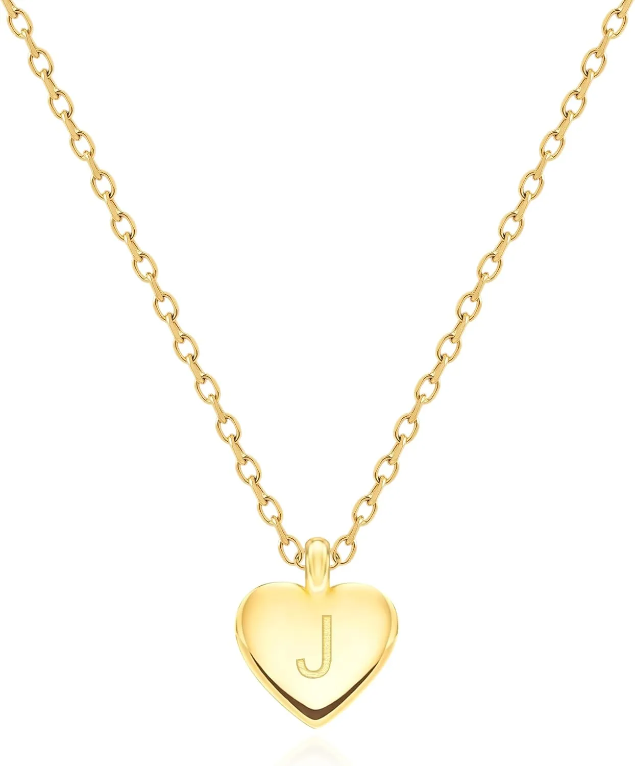 Unique Personalized Gifts for Her, Initial Necklaces for Women Girls, Letter Engraved Heart Necklace, Minimalism Style Jewelry for Everyday Wear