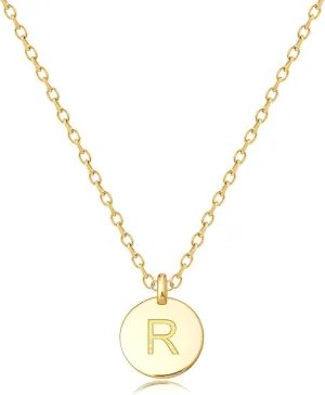 Unique Personalized Gifts for Her, Letter Double Side Engraved Disc Pendant Necklace, Initial Necklaces for Women Girls