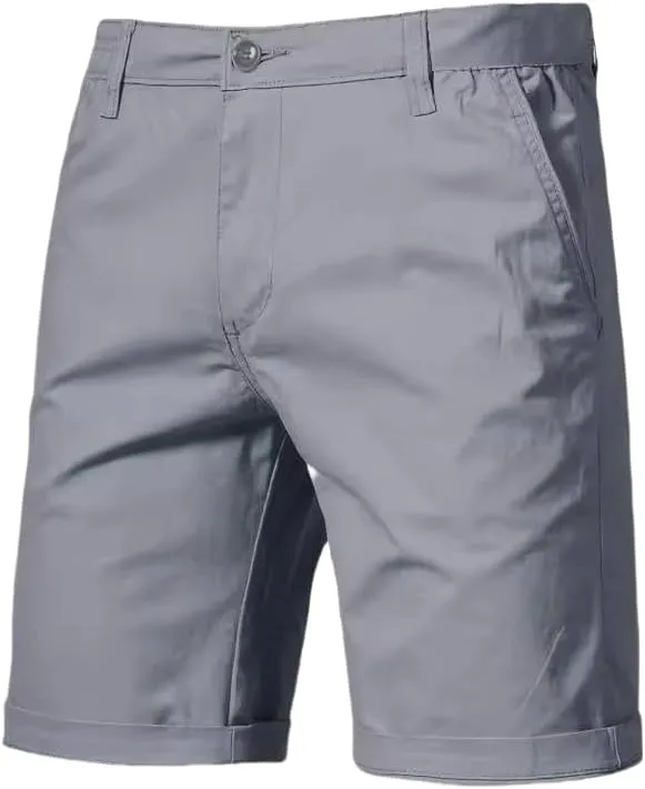 USTZFTBCL Summer Men's Cotton Casual Straight Leg Slim Fit Solid Color Shorts