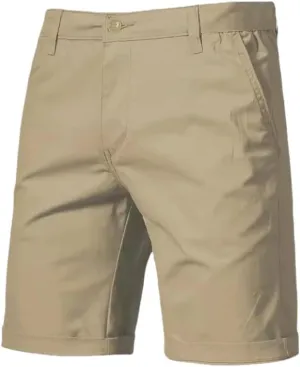 USTZFTBCL Summer Men's Cotton Casual Straight Leg Slim Fit Solid Color Shorts