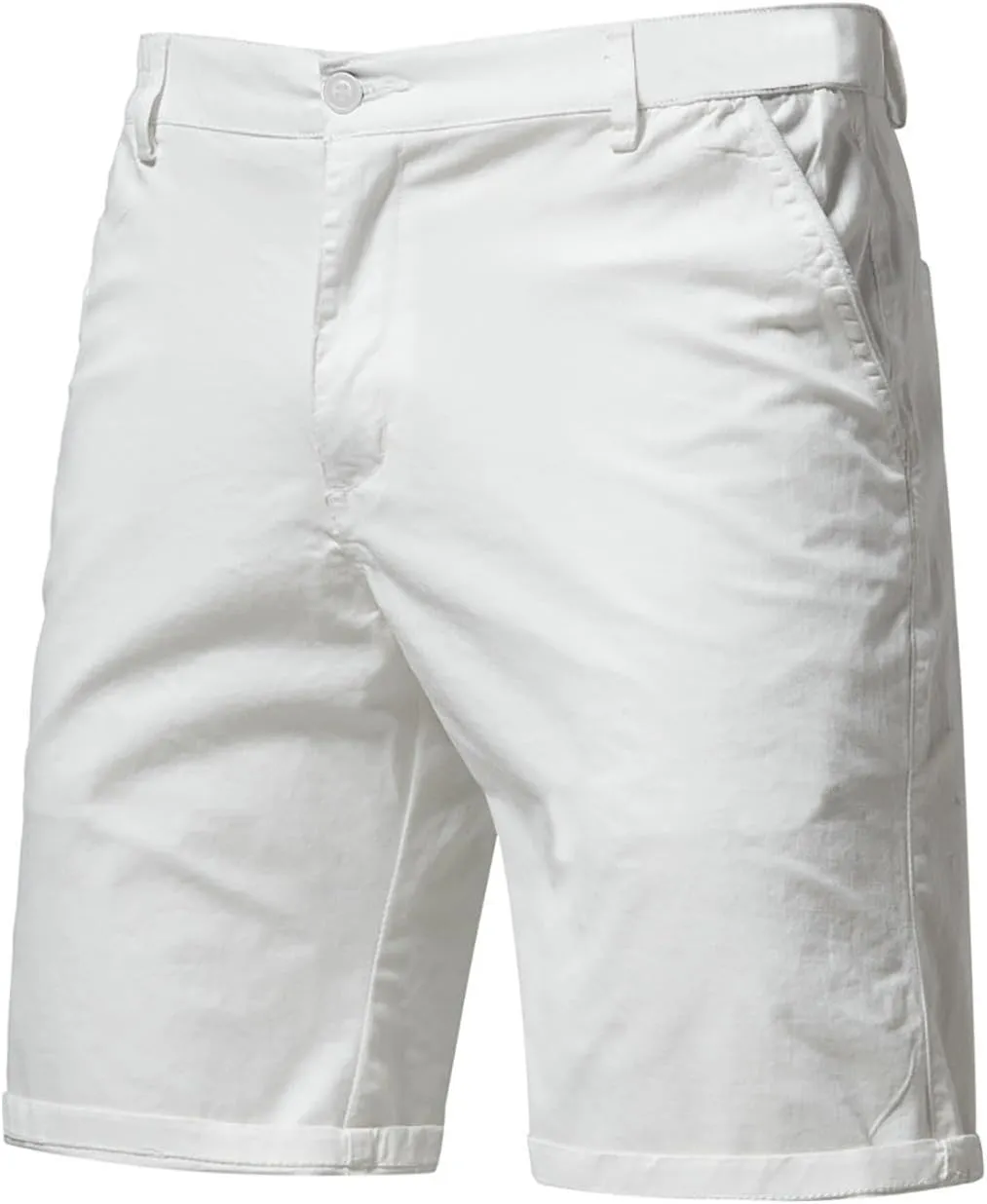 USTZFTBCL Summer Men's Cotton Casual Straight Leg Slim Fit Solid Color Shorts