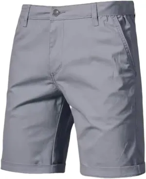 USTZFTBCL Summer Men's Cotton Casual Straight Leg Slim Fit Solid Color Shorts