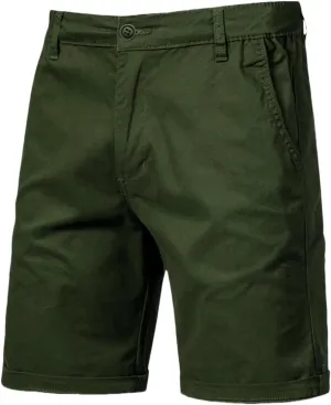 USTZFTBCL Summer Men's Cotton Casual Straight Leg Slim Fit Solid Color Shorts