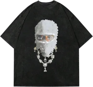 Verdusa Men's Oversized Graphic Tees Drop Shoulder Summer Washed T Shirts