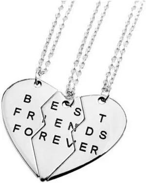 WHC-TECH 3pcs/lot Jewelry Necklaces Best Friend Metal Necklaces Couples Three Part Necklaces