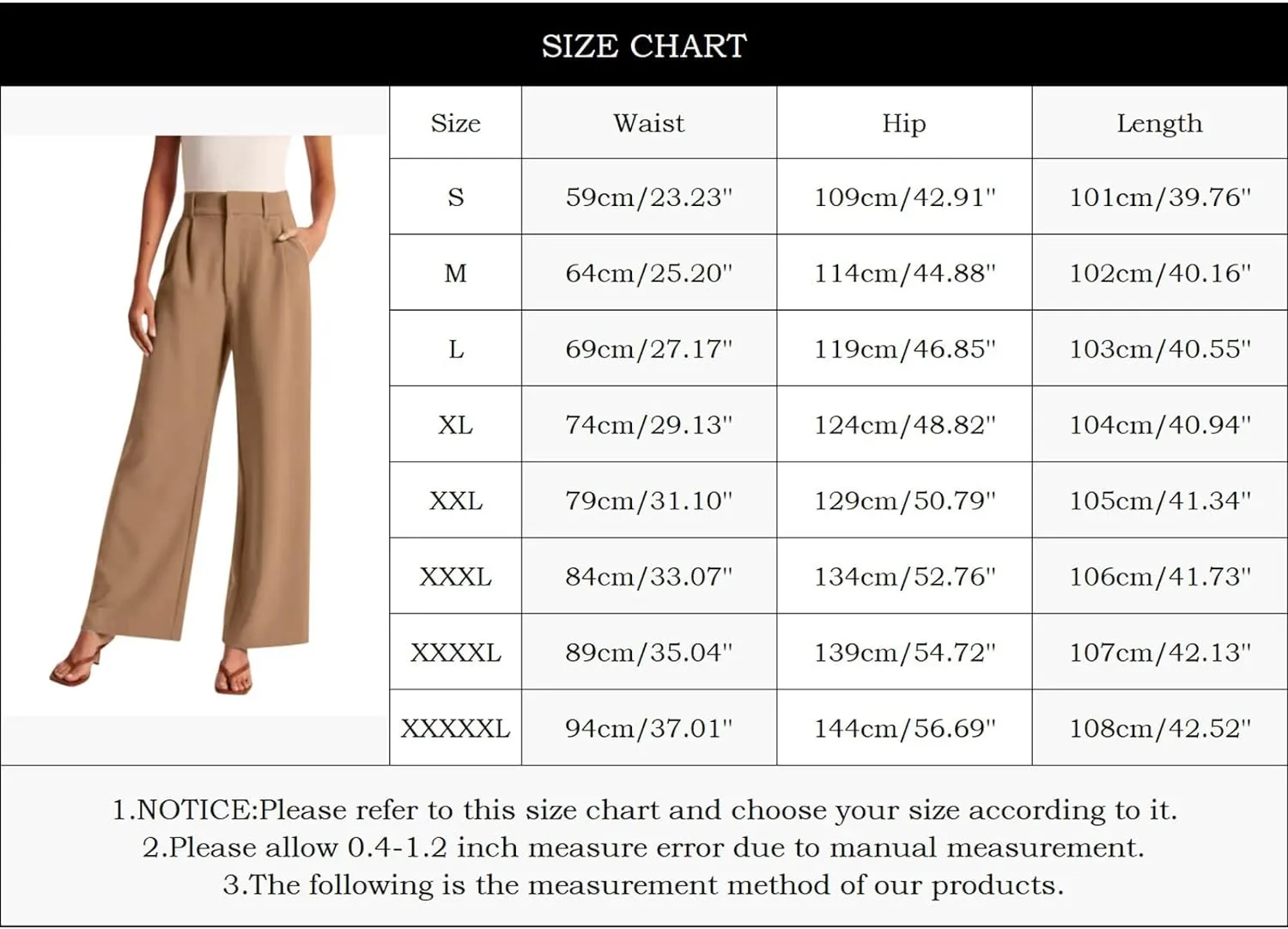 Wide Leg Pants High Elastic Waist Office Work Trousers Women Long Straight Suit Pants Casual Ladies Business Trouser