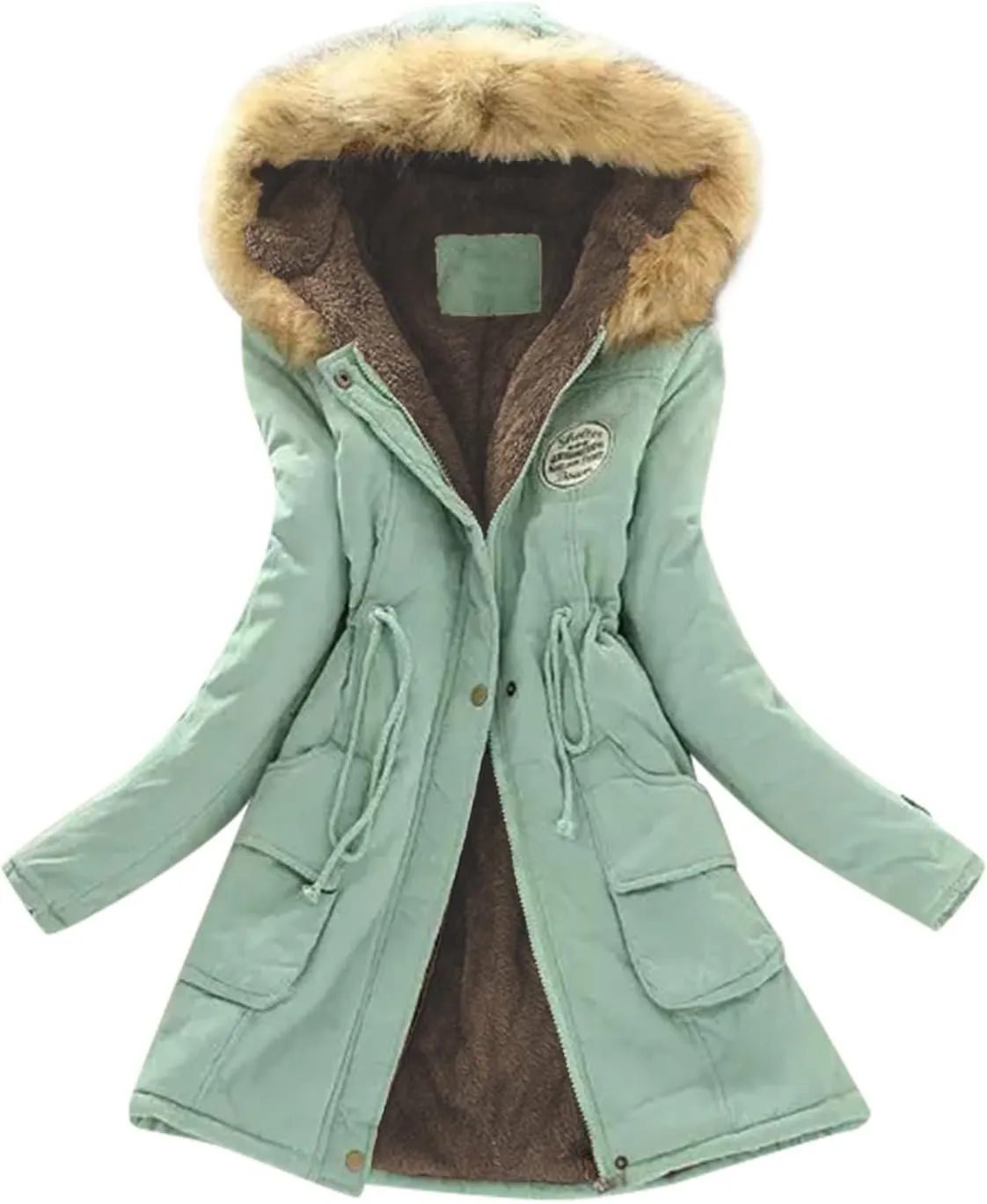Winter Jacket Women Plus Size Hooded Parka Jacket Thicken Fleece Lined Coats Thicken down Overcoat Outerwear