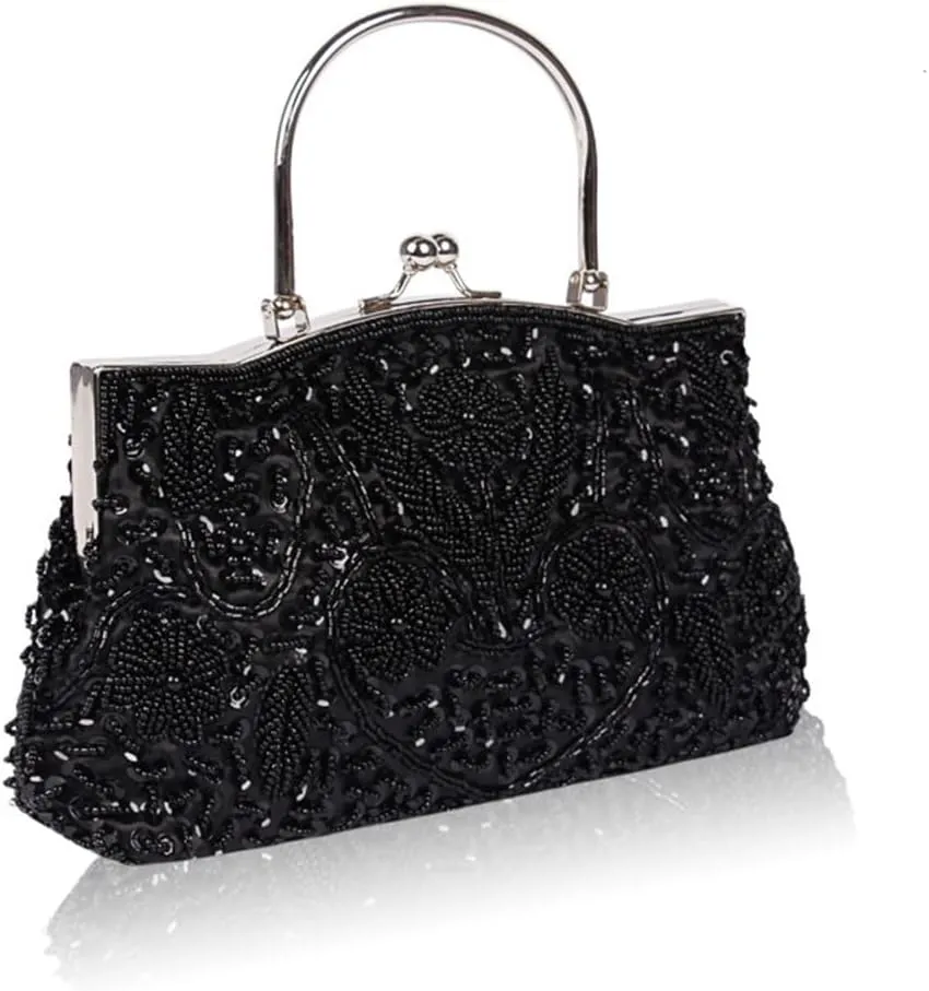 Women Handmade Clutch Bags Beads Evening Exquisite Beaded Embroidered Wedding Party Bridal Small Handbag