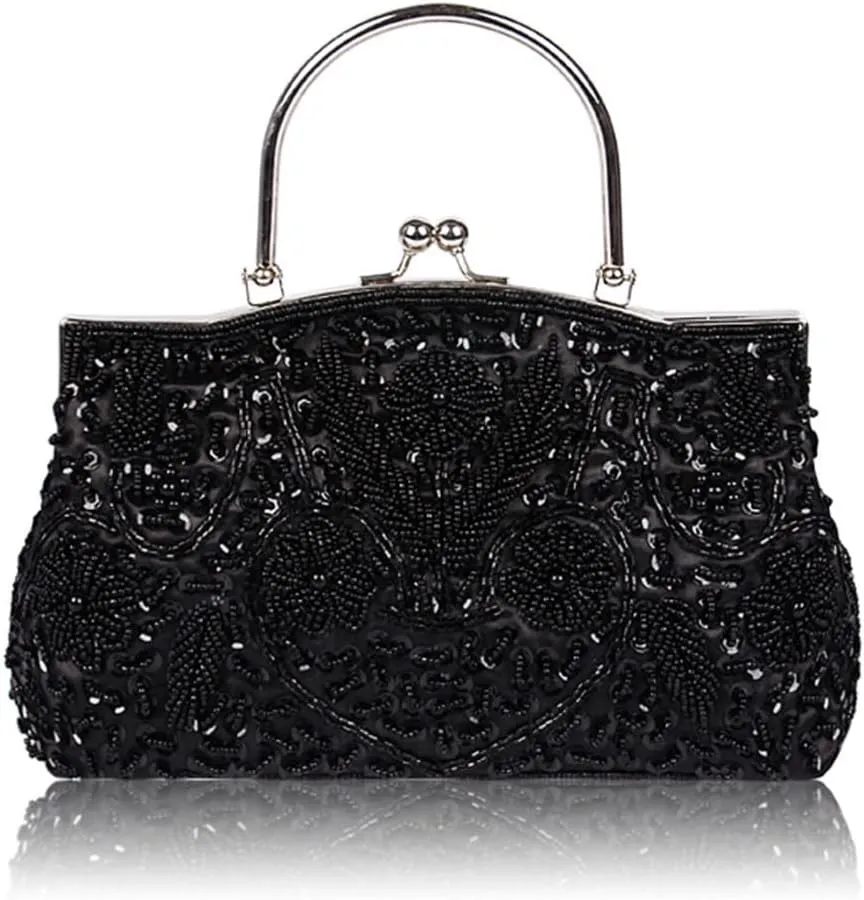 Women Handmade Clutch Bags Beads Evening Exquisite Beaded Embroidered Wedding Party Bridal Small Handbag