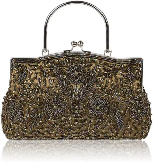 Women Handmade Clutch Bags Beads Evening Exquisite Beaded Embroidered Wedding Party Bridal Small Handbag