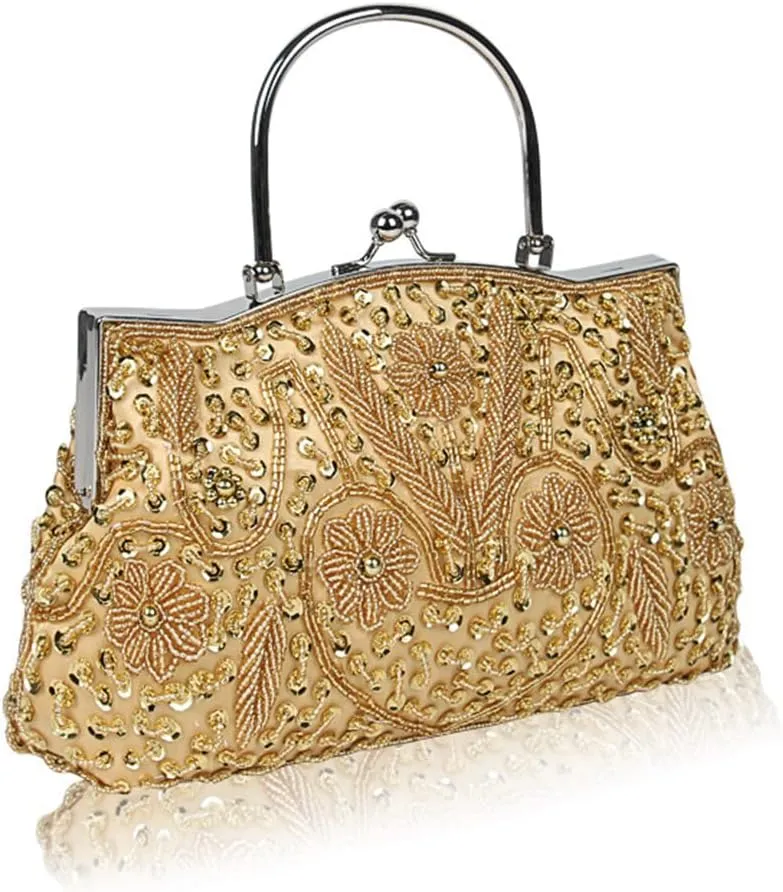 Women Handmade Clutch Bags Beads Evening Exquisite Beaded Embroidered Wedding Party Bridal Small Handbag