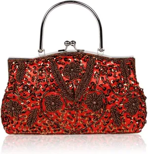 Women Handmade Clutch Bags Beads Evening Exquisite Beaded Embroidered Wedding Party Bridal Small Handbag