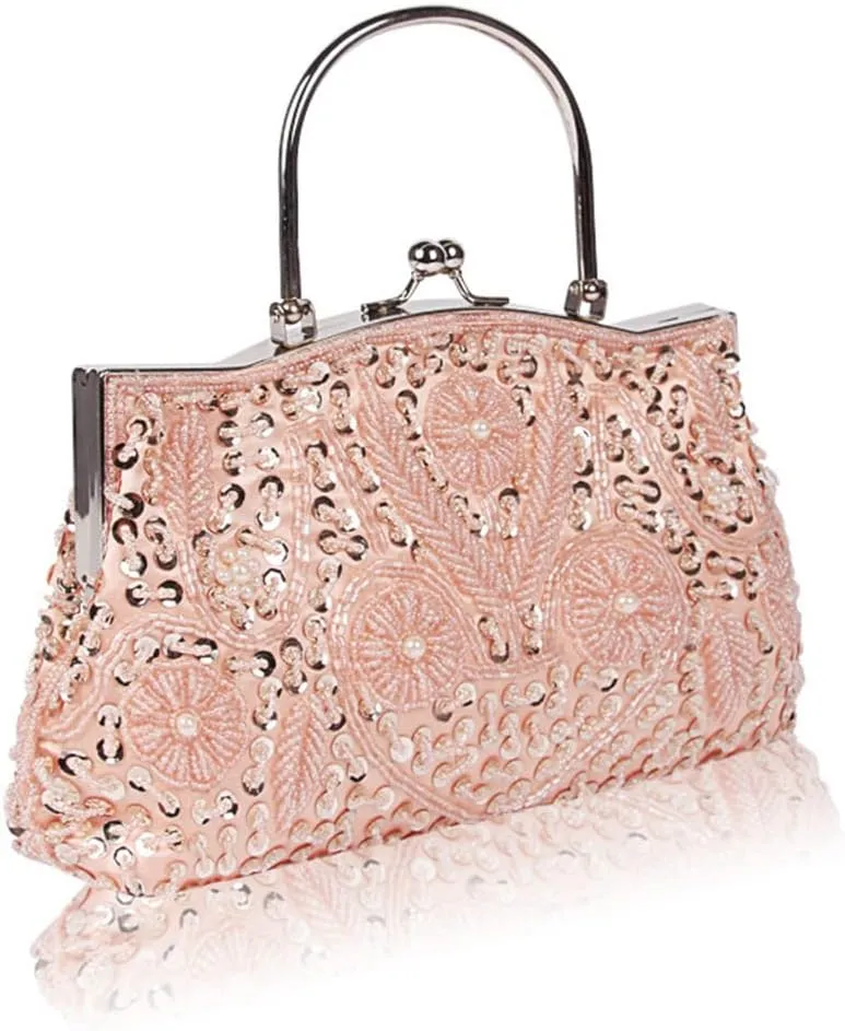 Women Handmade Clutch Bags Beads Evening Exquisite Beaded Embroidered Wedding Party Bridal Small Handbag