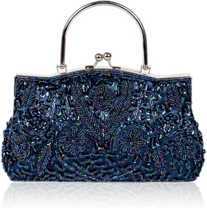Women Handmade Clutch Bags Beads Evening Exquisite Beaded Embroidered Wedding Party Bridal Small Handbag
