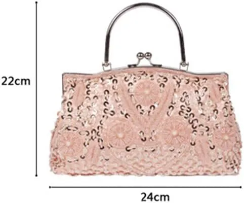 Women Handmade Clutch Bags Beads Evening Exquisite Beaded Embroidered Wedding Party Bridal Small Handbag