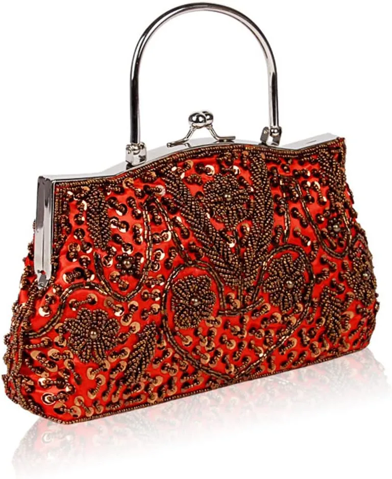 Women Handmade Clutch Bags Beads Evening Exquisite Beaded Embroidered Wedding Party Bridal Small Handbag
