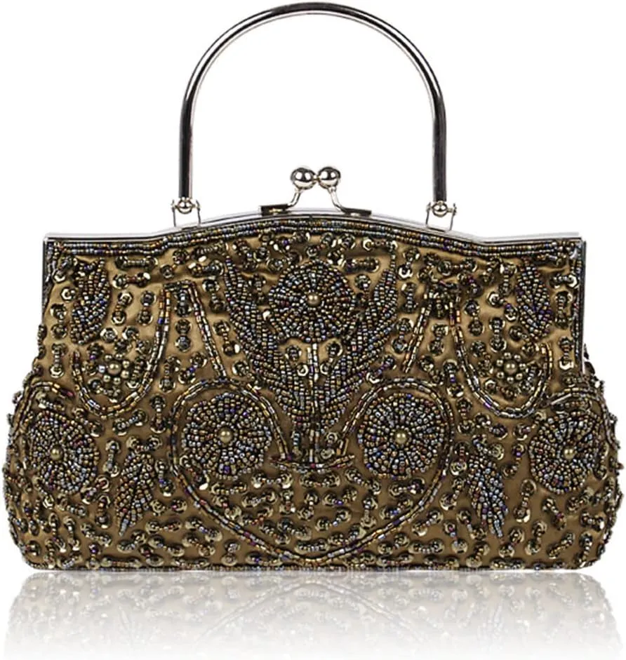 Women Handmade Clutch Bags Beads Evening Exquisite Beaded Embroidered Wedding Party Bridal Small Handbag