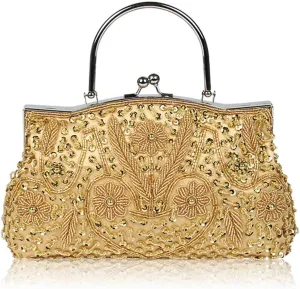 Women Handmade Clutch Bags Beads Evening Exquisite Beaded Embroidered Wedding Party Bridal Small Handbag
