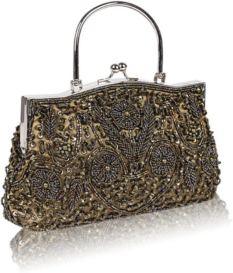 Women Handmade Clutch Bags Beads Evening Exquisite Beaded Embroidered Wedding Party Bridal Small Handbag