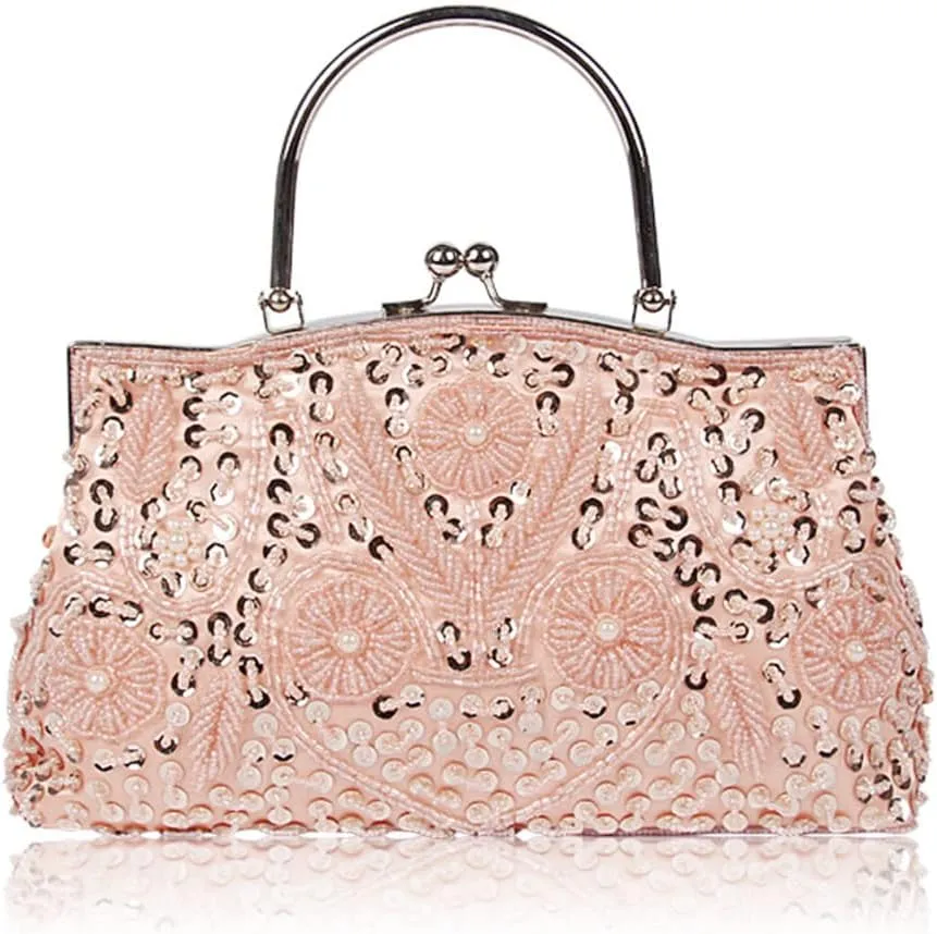 Women Handmade Clutch Bags Beads Evening Exquisite Beaded Embroidered Wedding Party Bridal Small Handbag
