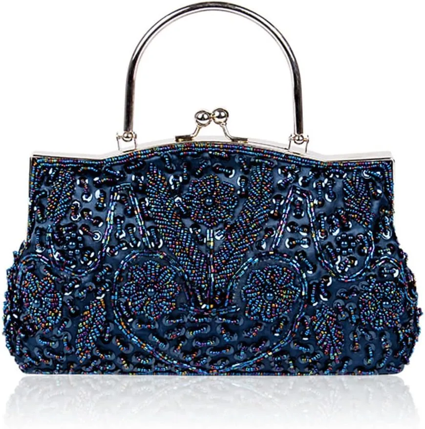 Women Handmade Clutch Bags Beads Evening Exquisite Beaded Embroidered Wedding Party Bridal Small Handbag