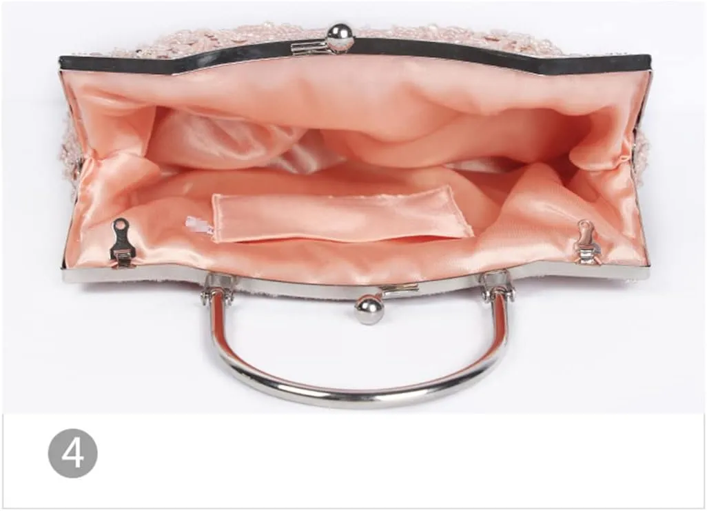Women Handmade Clutch Bags Beads Evening Exquisite Beaded Embroidered Wedding Party Bridal Small Handbag