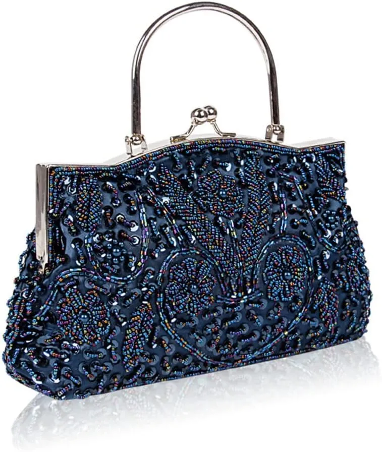 Women Handmade Clutch Bags Beads Evening Exquisite Beaded Embroidered Wedding Party Bridal Small Handbag