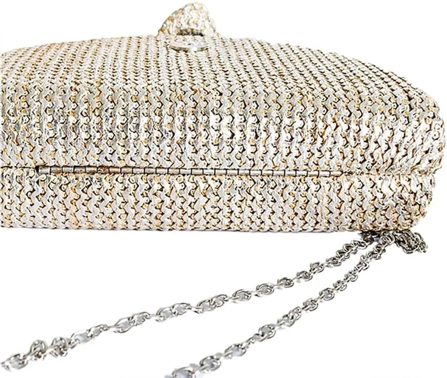 Women Pastoral Style Clutch Purse Imitation Weaving Handbag Casual Evening Bag for Shopping Walking Party