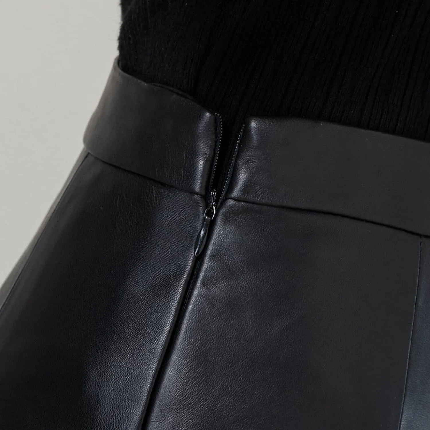 Women Sexy High Waist Zip Tight Hip-Wrapped Skirt Comfortable PU Leather A-Shape Prom Elegant Midi Pleated Skirts (Blue X)