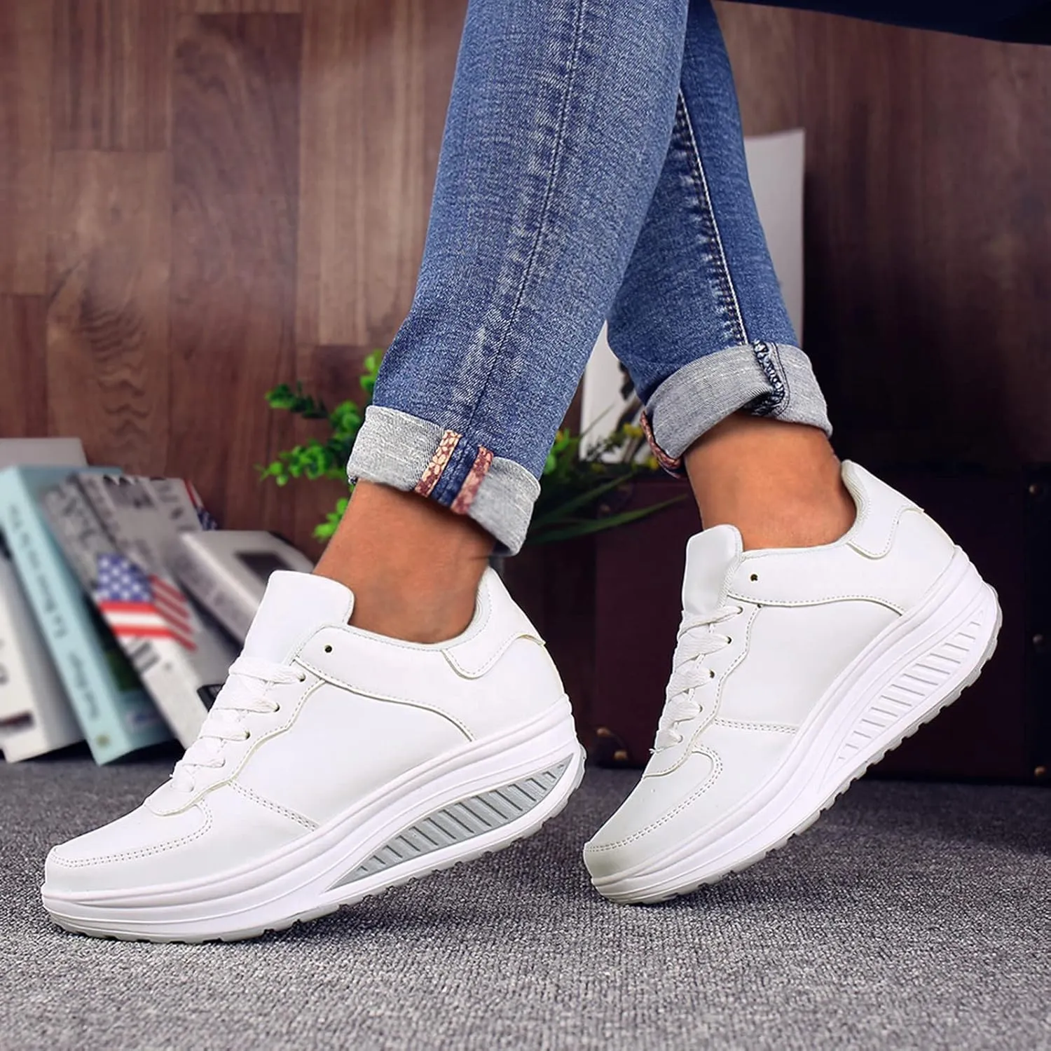 Women Sneakers Black Woman's Non Slip Work Shoes Womens Sneakers Size 8 Wide Width Slip Ons Casual Slip On Platform Sneakers for Women Zapatos Doble Anchos De Mujer para Pies Con Juanetes