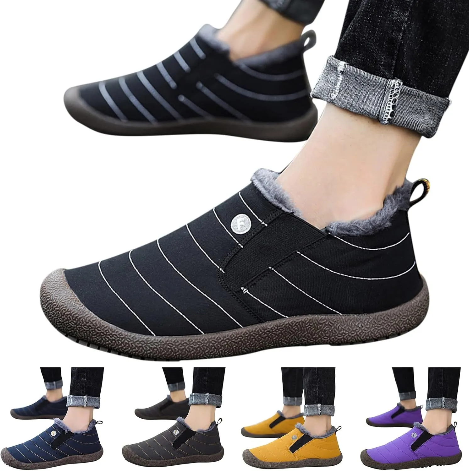 Women Snow Boots Waterproof Wide Cute Womens Platform Snow Boots Womens Winter Boots Size 9 Wide Boots for Snow Woman Botas De Invierno Para Mujer Negras