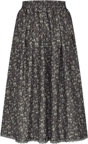 Women Summer High Waisted Skirts Waist Pleated A Line Midi Skirt Floral Skirts Bohemian Long Skirt Casual Clothes