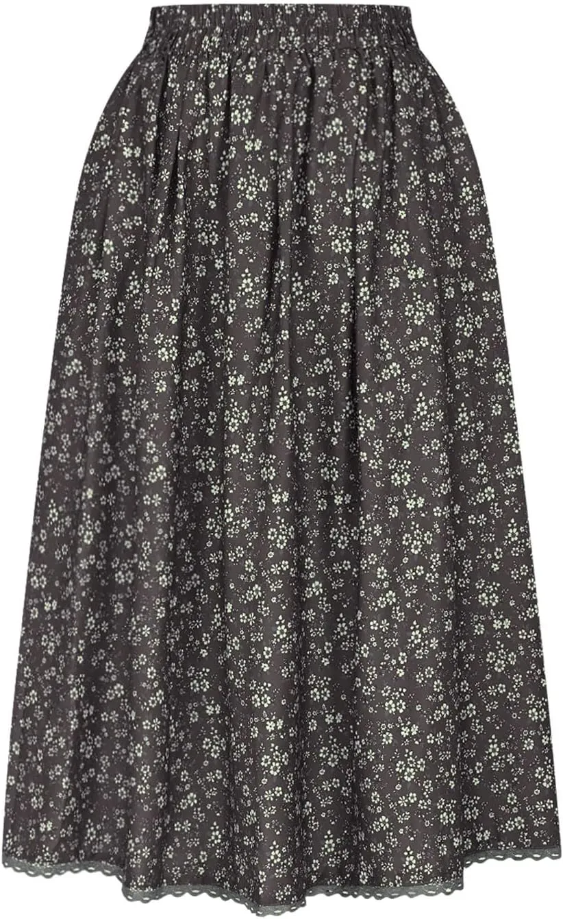 Women Summer High Waisted Skirts Waist Pleated A Line Midi Skirt Floral Skirts Bohemian Long Skirt Casual Clothes