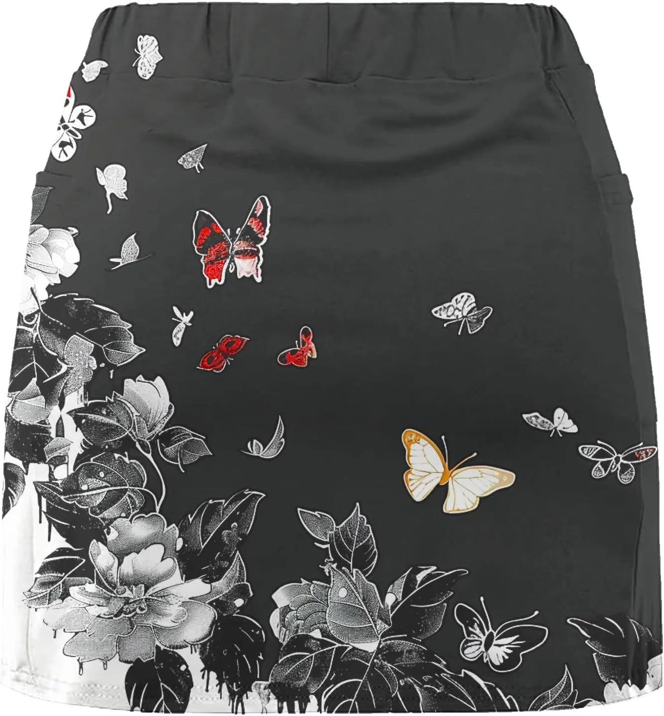Women Summer Skorts Shorts Plus Size High Waist Stretch Anti-Exposure Floral Printed Comfy Active Lounge Short
