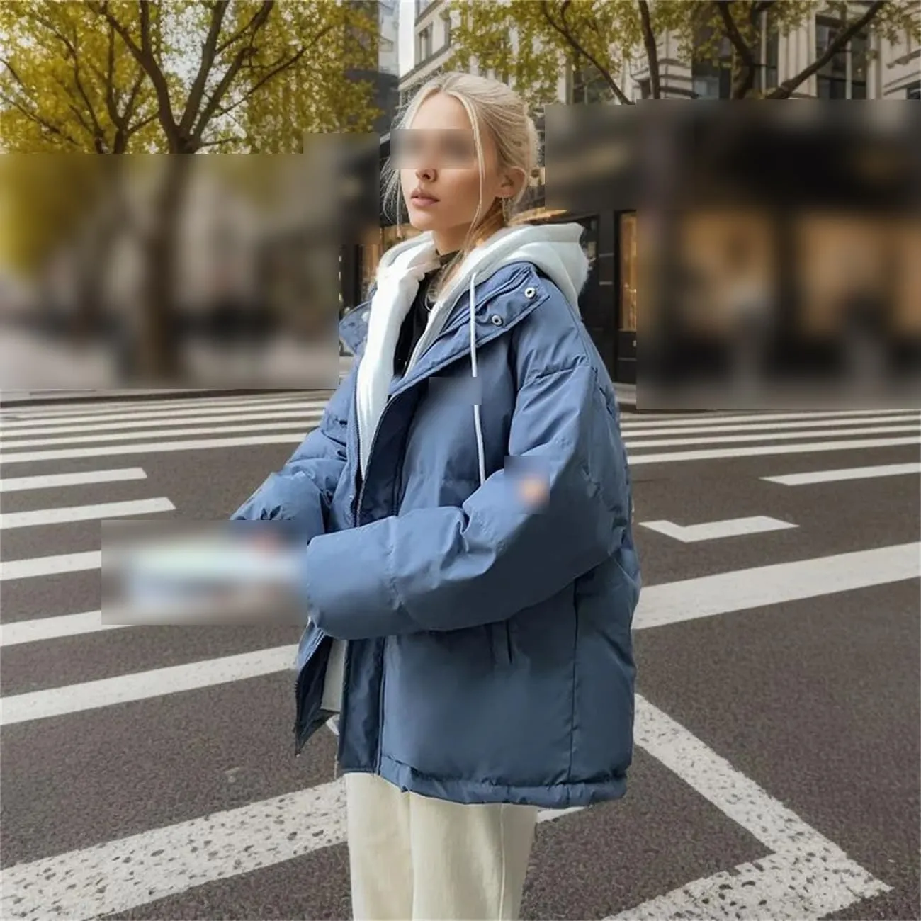 Women Thicken Down Cotton Padded Parkas Overcoat 2023 Winter Casual Loose Hooded Bubble Coat