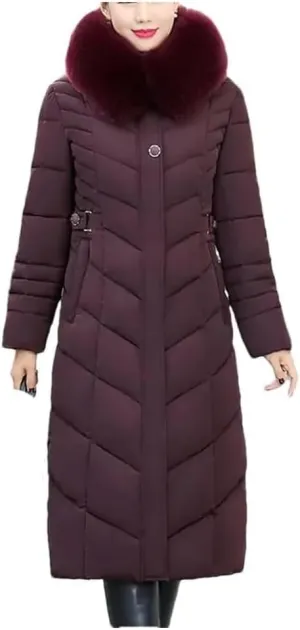 Women Winter Jacket Parkas Hooded Warm Long Thick Cotton Padded Coat Mom Outwear