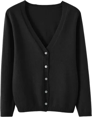 Womens 2024 Fall Fashion Cardigan Sweaters Lightweight V Neck Button Ribbed Knit Jumpers Comfy Open Front Casual Top