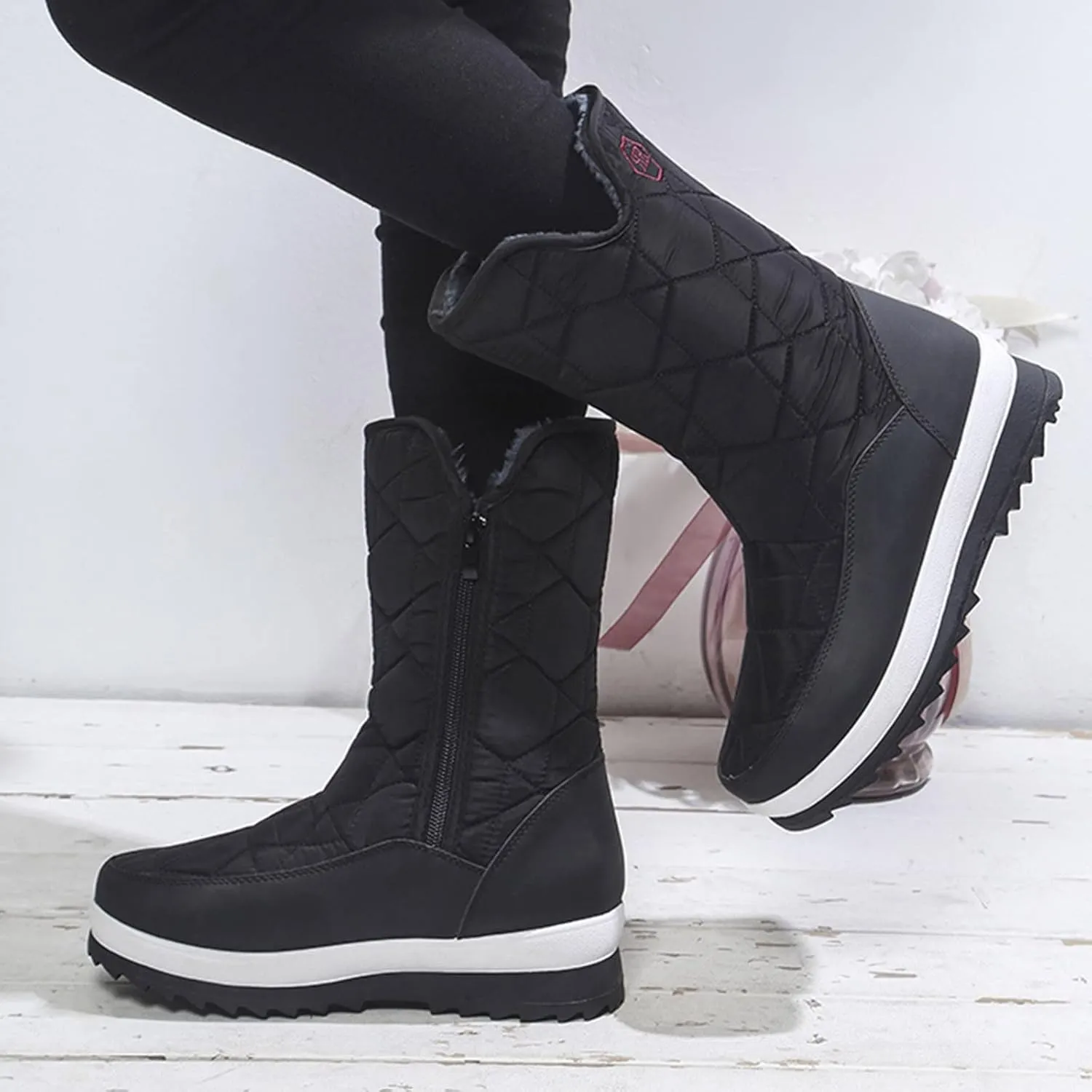 Women's Ankle Snow Boots Waterproof Knee High Snow Boots for Woman Waterproof Women's Boots Winter Waterproof Boots for Winter Women's Tall Winter Dress Boots