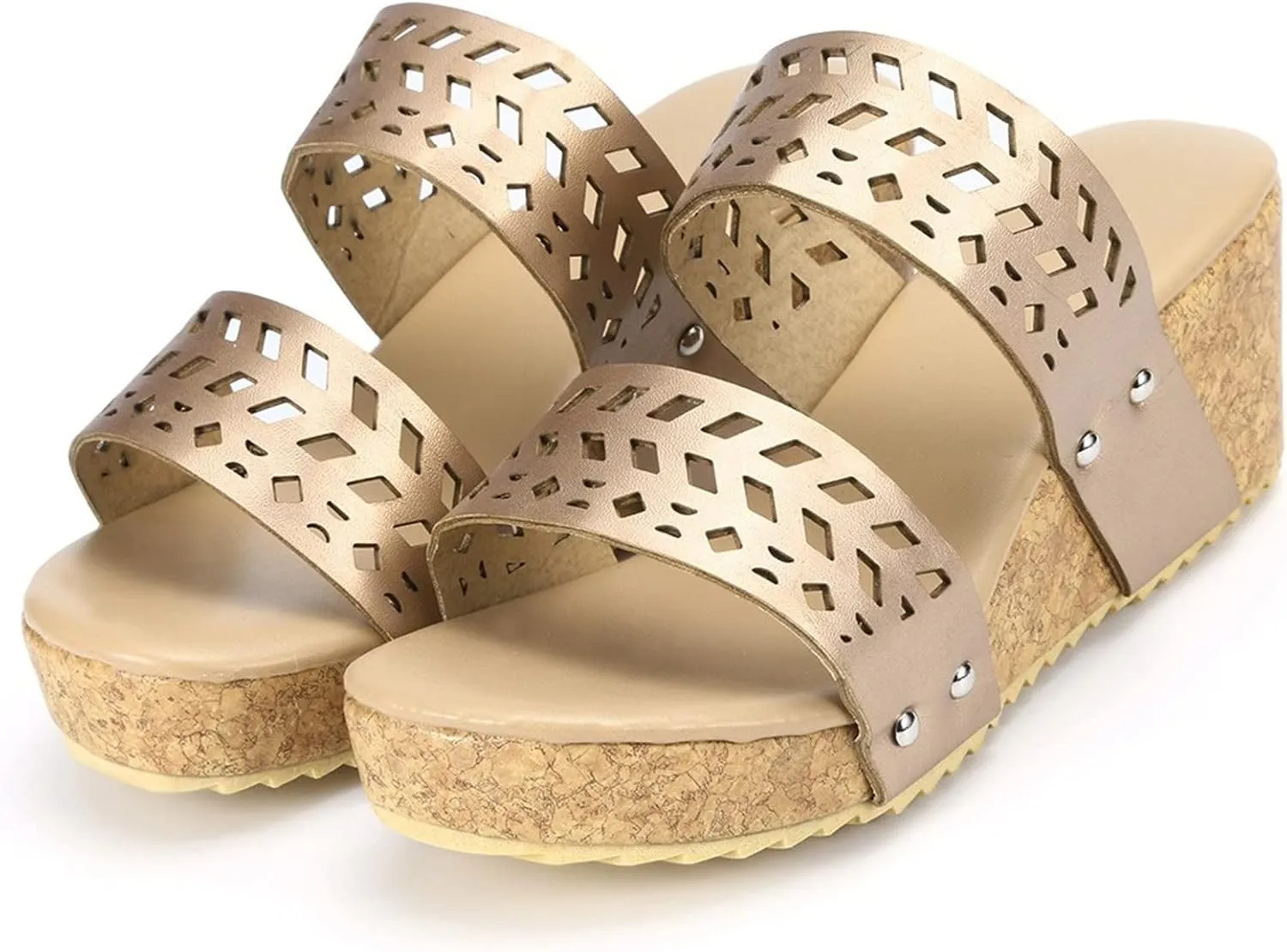 Women's Arch Support Slides Open Sandals Breathable Hollow Out Summer Slip On Wedges Toe Beach Shoes for Women