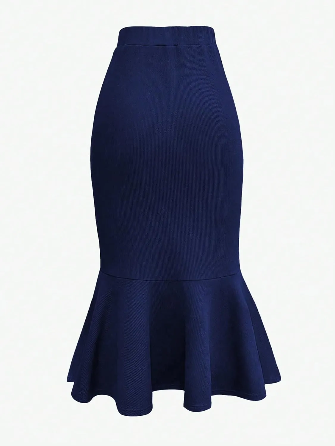 Women's Basic Ruched Elegant Solid Color Pleated Long Elegant Midi Skirt Mermaid Casual Skirts