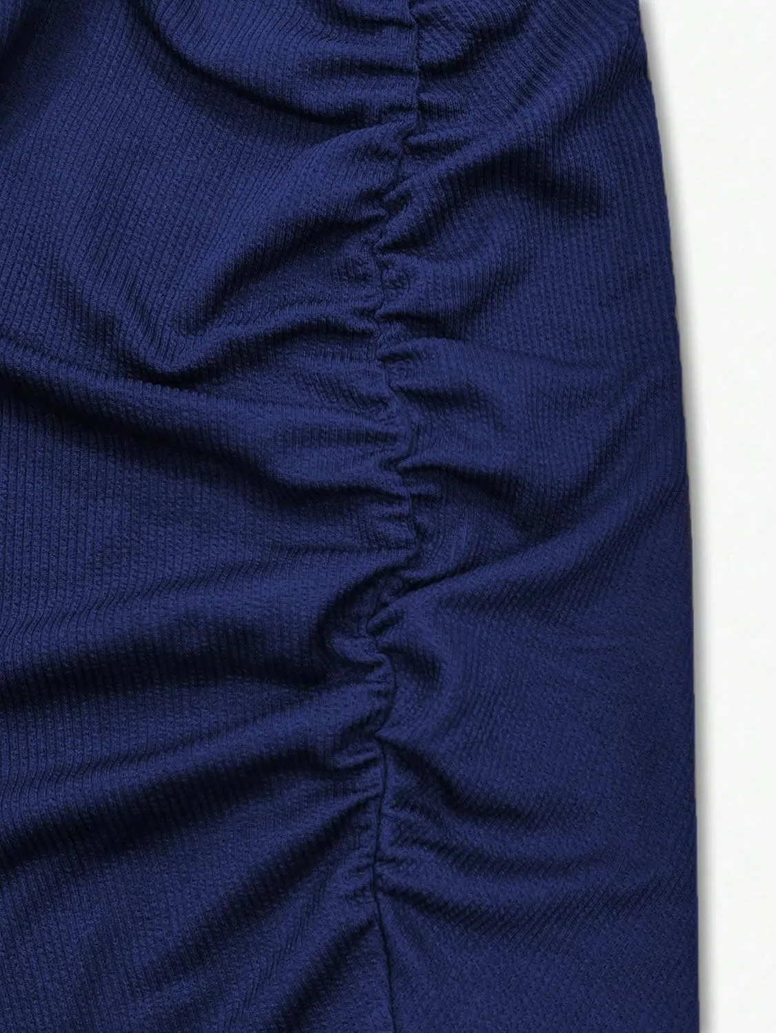Women's Basic Ruched Elegant Solid Color Pleated Long Elegant Midi Skirt Mermaid Casual Skirts