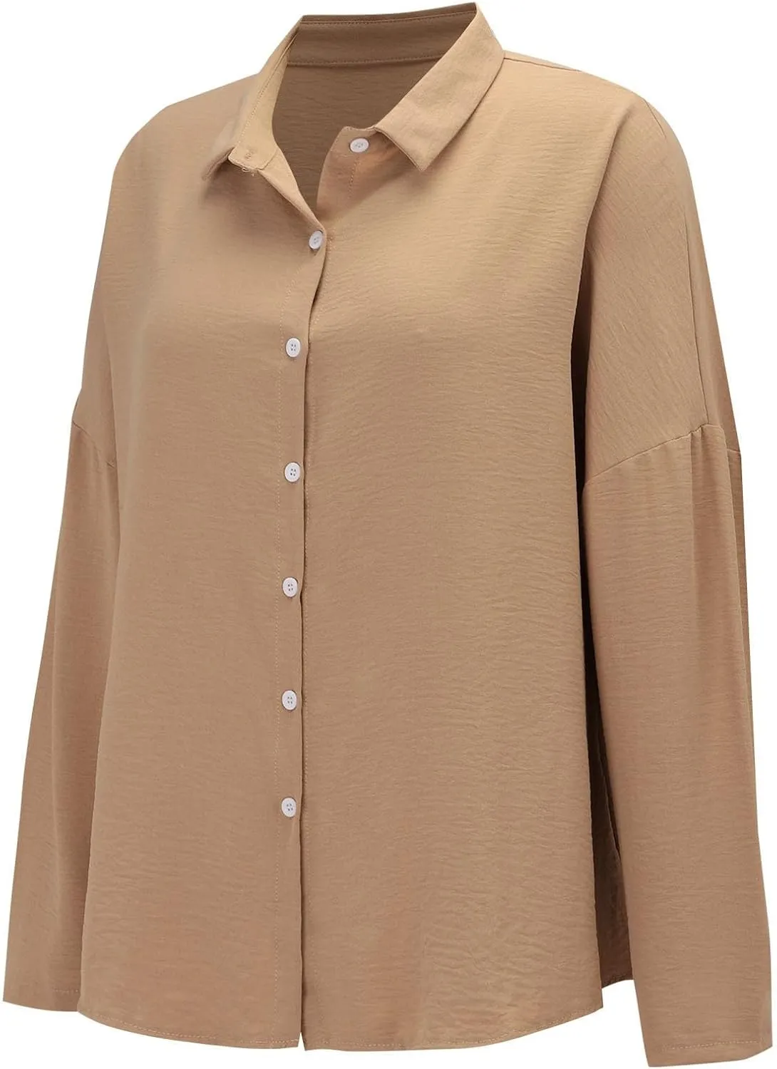 Womens Casual Shirts Cotton Linen Loose Singel Breasted Lapel Solid Business Blouse Daily Fashion Long Sleeve Shirts