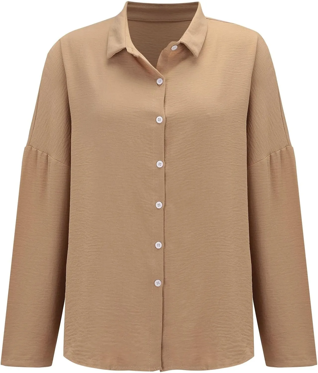 Womens Casual Shirts Cotton Linen Loose Singel Breasted Lapel Solid Business Blouse Daily Fashion Long Sleeve Shirts