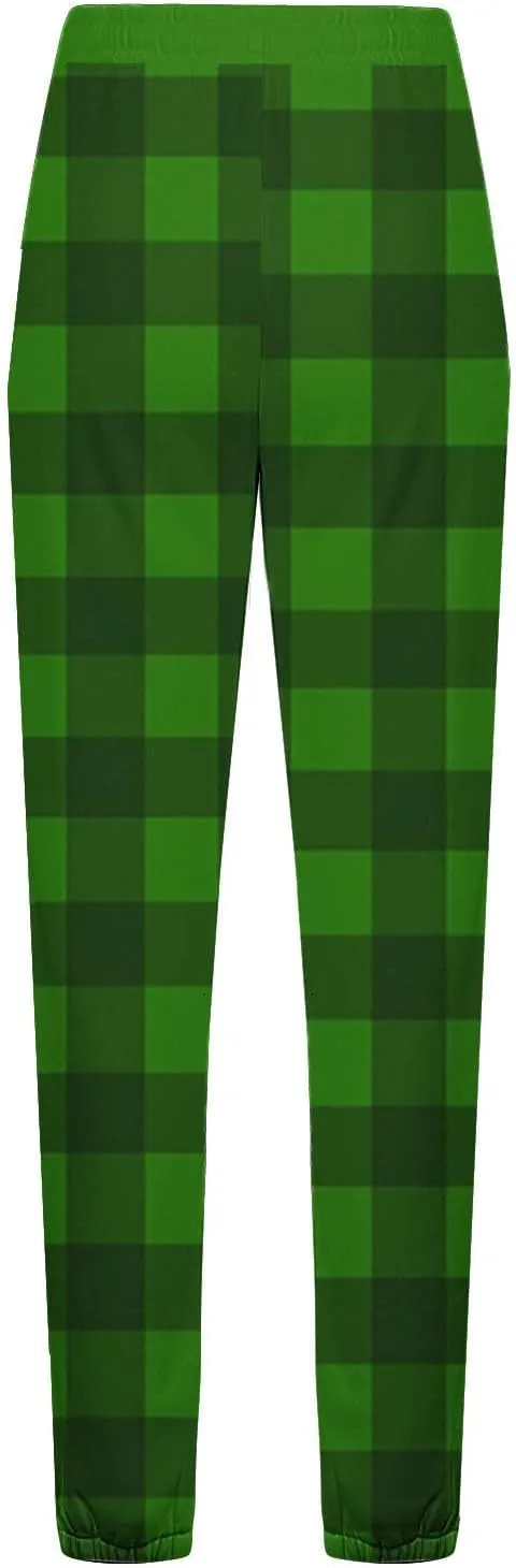 Women's Classic Plaid Printed Pants Drawstring Wide Leg Trouser Casual Sweatpants 2024 Loose Palazzo Lounge Trousers