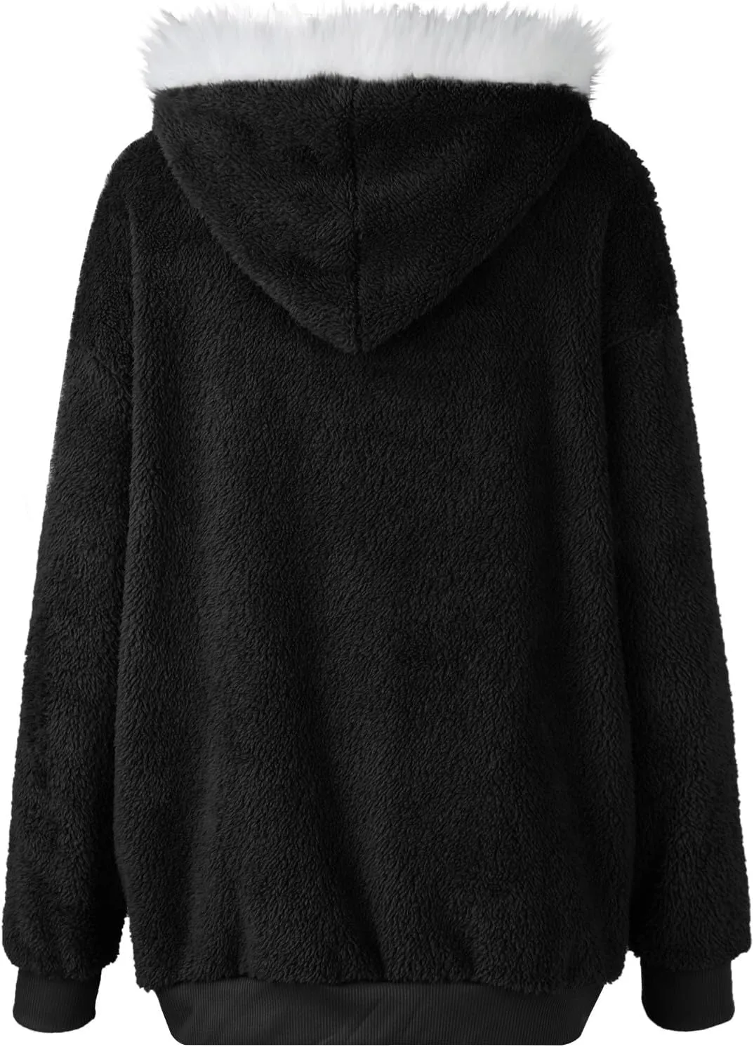 Womens Coat 2023 Plush Sweatshirt Fuzzy Winter Fleece Warm Hoodie Outwear Fashion Plus Size Sharpa Jacket