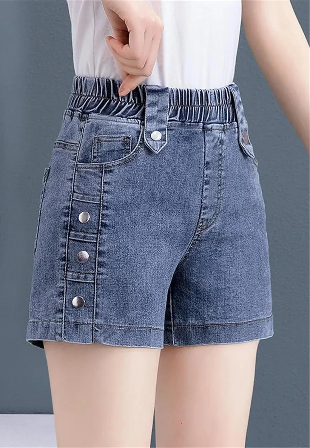 Womens Denim Mini Skirt Shorts Spring Summer High Waist A-Line Retro Chic