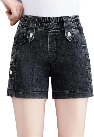 Womens Denim Mini Skirt Shorts Spring Summer High Waist A-Line Retro Chic