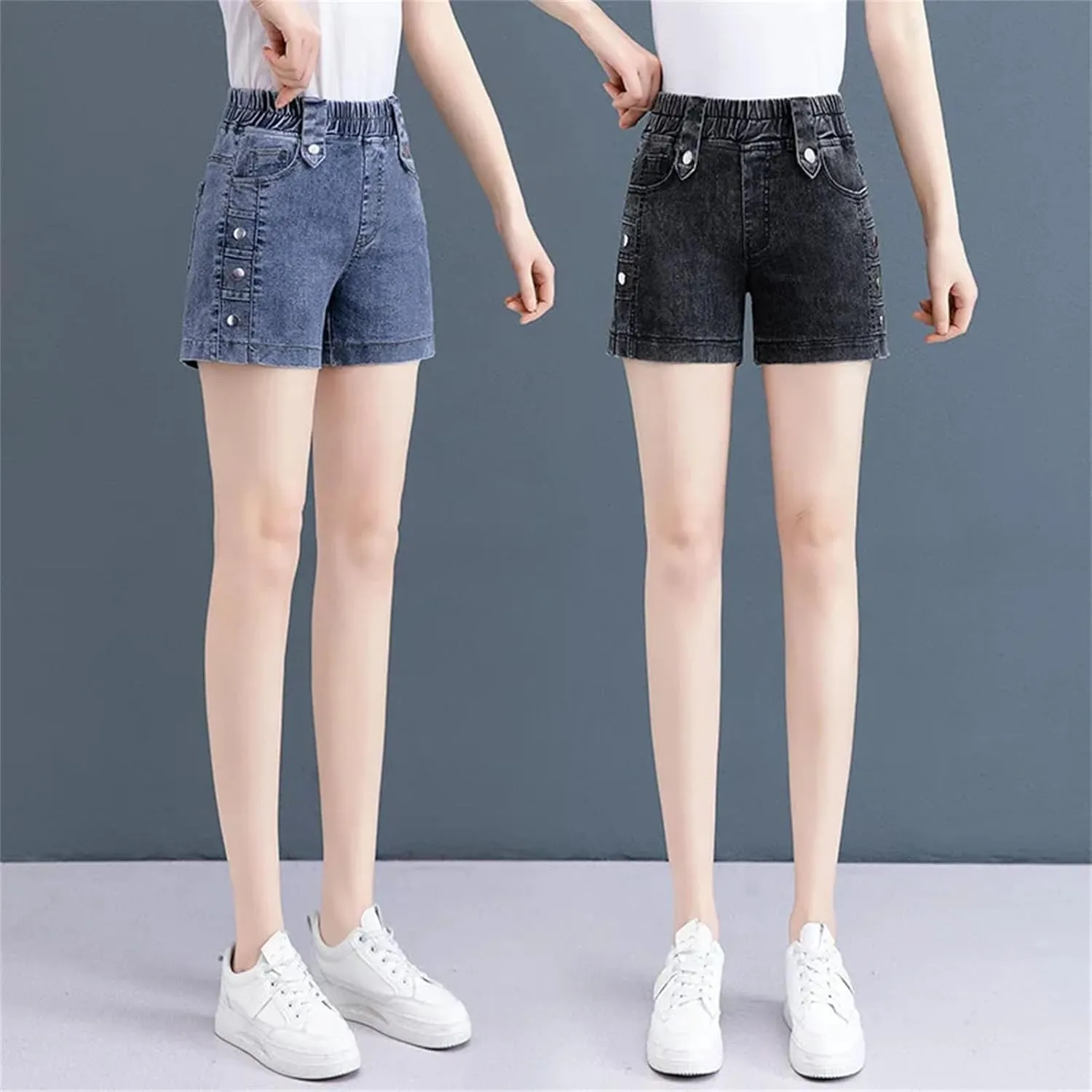 Womens Denim Mini Skirt Shorts Spring Summer High Waist A-Line Retro Chic
