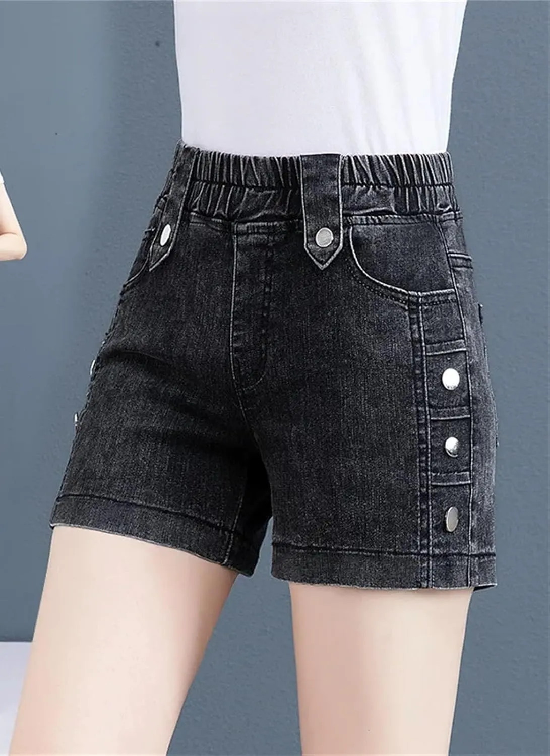 Womens Denim Mini Skirt Shorts Spring Summer High Waist A-Line Retro Chic